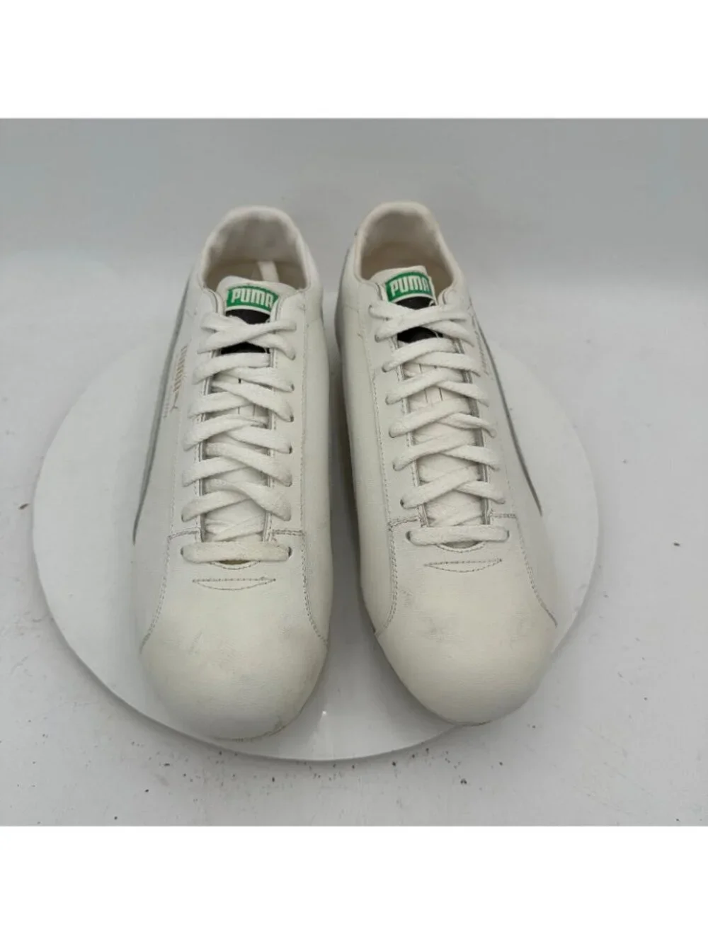 Vintage Puma First Time Men Size 10 1White Grey Leather Football Cleats Shoes